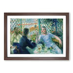 Big Box Art Lunch at The Restaurant Fournaise by Pierre-Auguste Renoir Framed Wall Art Picture Print Ready to Hang, Walnut A2 (62 x 45 cm)