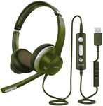 Mpow PC Headset Foldable Computer Headset with Retractable Microphone USB Headset