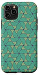 iPhone 11 Pro Turquoise Green Blue Half-Circle Spiral Curve Ocean Pattern Case