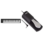 Nektar Impact GX61 USB MIDI Controller Keyboard with Nektar DAW Integration & RockJAM RJSP01 Professional Sustain Pedal for Digital Pianos and Electronic Keyboards with Polarity Switch