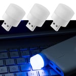 Lampe à Prise LED USB 1W 5V 1A,Protection des Yeux Lumineuse,Lumière de Livre,Ordinateur,Charge Mobile,Veilleuse,1/2 Pièces - Type 2pcs Blue