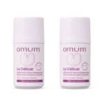 OMUM - Lot 2 Déodorants 24H Peaux Sensibles - 50 ml - Le Delicat - Aloe Vera Bambou - Sans sels d'aluminium - Bio Naturel - Fabriqué en France, Vegan, Compatible femme enceinte grossesse allaitement