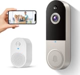 SUNNYJANE 1080P Wireless Video Doorbell Camera with Ring Chime, Smart AI Human