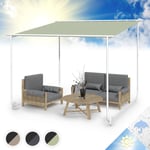 Feldt Tonnelle de Jardin Aluminium 3x3 m avec Roues, Barnum Pliant, Toile Revêtement Hydrofuge, Pergola Etanche, Tonnelle Extérieur avec Structure en