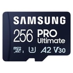 Samsung Carte Mémoire MicroSDXC, PRO Ultimate MB-MY256SA/WW, 256 Go, vitesse de lecture jusqu'à 200 Mo/s, fournie avec adaptateur SD