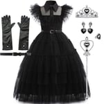 Girls Wednesday Dress - Addams Family Halloween Costume for Kids' Cosplay