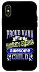 Coque pour iPhone X/XS Down Syndrome Nana / Awesome Child Ruban graphique