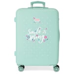 ROLL ROAD Spring Dream Valise moyenne bleue 48 x 70 x 26 cm Rigide 3 kg Fermeture à combinaison latérale ABS 3 kg 81 L, bleu, Talla única, Valise moyenne