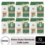 Nescafe Dolce Gusto Starbucks Coffee Pods 6x Boxes / 72 Caps Caffe Latte