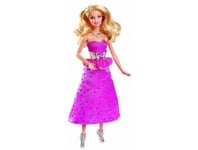 Coffret Pour Barbie : Poupée robe rose pailletée Avec collier et une ceinture  -