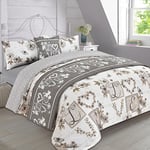 Dreamscene Lit Complet dans Un Sac Housse de Couette Coussin Runner Couverture Millie Taupe - Single