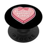 Emotional Support Kindle Cute Pink Heart On Black PopSockets Adhesive PopGrip