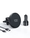 YOSH Mag-Safe Car Charger Mount Air Vent, Wireless Magnetic Fast Charging iPhone Car Charger Mount, Magnet Phone Holder Cradle with 36W Car Charger Adapter for iPhone 16/15/14/13/12 Series