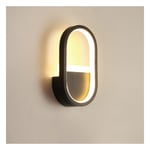 Applique Murale Intérieure Moderne en Fer et Silicone Souple, 16W 900LM 220V, pour Salon/Chambre/Couloir/Balcon - Noir