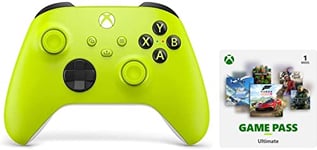 Manette Xbox Jaune Sans Fil - Electric Volt + Abonnement Xbox Game Pass Ultimate | 1 Mois