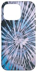 iPhone 16 Pro Cool Spiral Tie-dye Pattern Boho Blue Gray Swirl Tie Dye Case