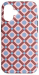 Coque pour iPhone 16 Pink Blue Terracotta Square Flower Geometric Pattern