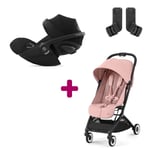 Cybex Pack Poussette Duo Orfeo Candy Pink + adaptateurs Coque Cloud G i-Size Moon Black