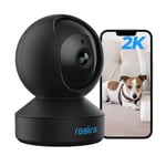 Reolink 2K Security Camera Indoor WiFi 3MP, Dog Pet CCTV IP Camera, Nanny Baby Monitor With Pan Tilt, IR Night Vision, 2-Way Audio, Smart Human, Pet Detection, Remote Viewing, E1 Black