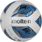 Molten Vantaggio 3555 Hybrid Bonded Football | FIFA Quality Pro Match Ball | Durable Textured PU Leather | Size 5 - For Boys and Girls Aged 14 plus & Adults | Hi-Vis Blue Flame Design