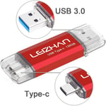 Clé USB C 64GO,Type-C Clef USB 64 GO,2 en 1 OTG Pendrive 64GB,Type C et USB 2.0 Mémoire Stick pour Smartphones Doté Type-C et OTG Activé,Macbook,PC,Tablette (Argent)