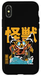 Coque pour iPhone X/XS Kaiju Moth Anime Manga japonais Monster City rétro