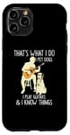 Coque pour iPhone 11 Pro That What I Do I Pet Dogs I Play Guitars & I Know Things