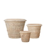 Wikholm Form - Quinn Kruka Antik Terrakotta 3-pack - Beige - Mixed Stone - Utekrukor