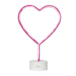 Legami - Led Neon Effect Lamp, It's a Sign, H 30,5 cm, Heart Theme, Dual Power, USB Cable (Included) or Batteries (not Included), Table Lamp, Multicolour Light