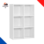 Meuble de Rangement, Bibliothèque, Étagère de 6 casiers 65,5 x 30 x 97,5 cm