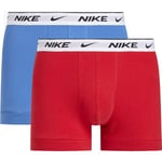 Nike Male-Adult E-Day Stretch Boxer 2 Units Ankle, Star Blue/Uni Red/White WB, L EU