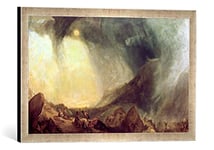 Kunst für Alle 'Image encadrée de Joseph Mallord William Turner Snow Storm : Hannibal and His Army Crossing The Alps, d'art dans Le Cadre de Haute qualité Photos Fait Main, 60 x 40 cm, Argent Raya