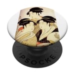 Three Beauties of the Present Day - Art japonais rétro vintage PopSockets PopGrip Adhésif