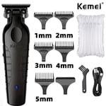 KEMEI Professional Cordless Trimmers 0mm Gapped Beard Clipper Hair Detailer 2299