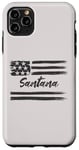 Coque pour iPhone 11 Pro Max Santana – Nom personnalisé, étoiles et rayures, drapeau des États-Unis