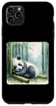 Coque pour iPhone 11 Pro Max Panda endormi sous le bambou sous une pluie douce. Dormez serein