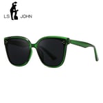 Lyxmärke koreanska solglasögon Dam Monster Designer Gentle Men Trending Acetate Cateye Polarized Solglasögon Lady Shades UV400 GREEN GRAY UV400