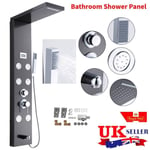 Thermostatic Shower Panel Column Tower With Body Jets Twin Head Bathroom Shower