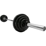 Master Fitness Nero Paket 67,5 kg, Skivstångsset gummerade