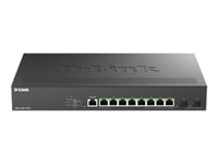 D-Link Dms 1250-10Sp - Switch - L2+ - Smart - 8 X 10/100/1000/2.5G (Poe+) + 2 X 10 Gigabit Sfp+ - Stasjonær - Poe+ (240 W)