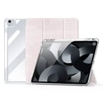 iPad Air 13&quot; (2024) DUX DUCIS Unid Series Tri-Fold Flip Deksel - Gjennomsiktig / Pink