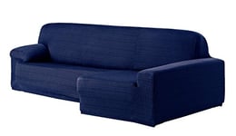 Eysa Aquiles Élastique Chaise Longue Droite, Vue frontale, Polyester Coton, Bleu, 43x37x14 cm