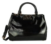 Michael Kors Black Handbag Medium Pantent Leather Florence Satchel Bag