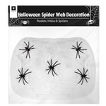 LARGE STRETCHY SPIDER WEB COBWEB, 5 SCARY SPIDERS HALLOWEEN PARTY DECORATION