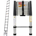 Day Plus - 12.5FT échelle télescopique , Escabeau Telescopique échelle Pliable Loft Ladder,Certifié EN131, Résistance 3,8M