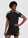 adidas Womens Squad 21 T-Shirt - Black, Black, Size L, Women