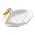 Cute Animal Duck Ceramic Soap Dish with  for Shower Bathroom Kitchen Q5B16022