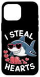 iPhone 16 Pro Max Cool Shark I Steal Hearts Valentines Day Funny Shark Boy Kid Case