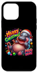 Coque pour iPhone 12 mini Adorable bébé hippopotame Moo Deng Merry Christmas Cheer