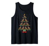 Christmas Tree Lights Santa Hat ELF Tortoise Xmas Tree Tank Top